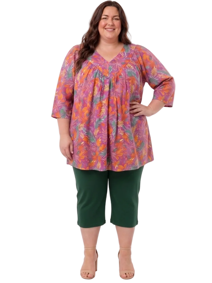 Rolling Fields Top - Pink Print*