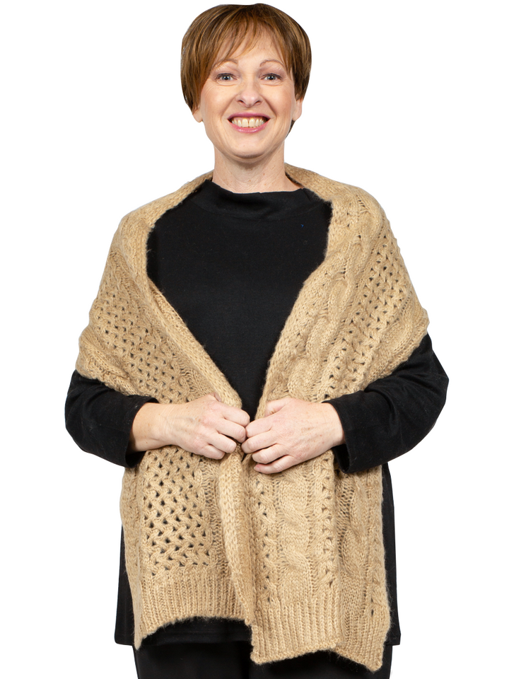 Knitted Scarf - Beige*