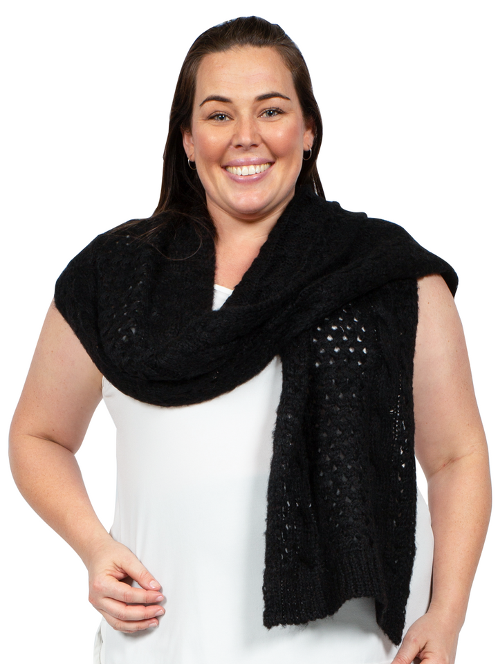 Knitted Scarf - Black*