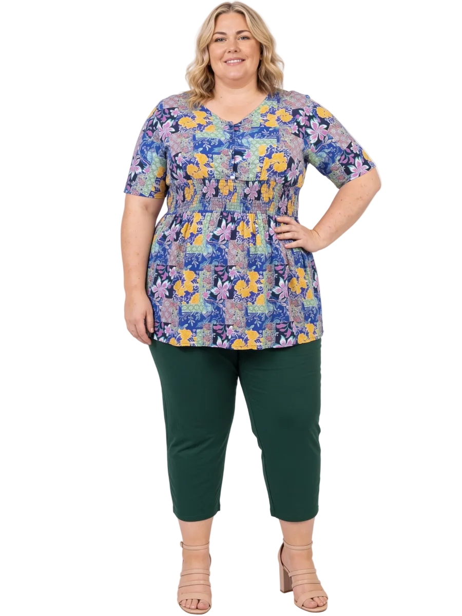 Sutton Top - Purple Print
