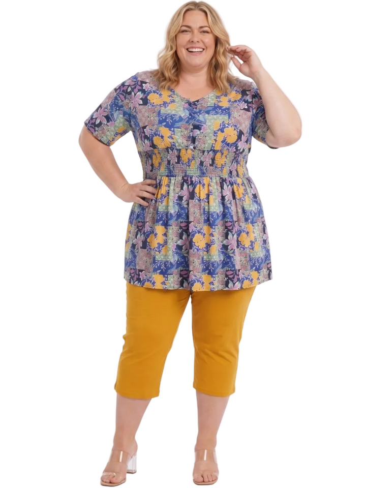 Sutton Top - Purple Print