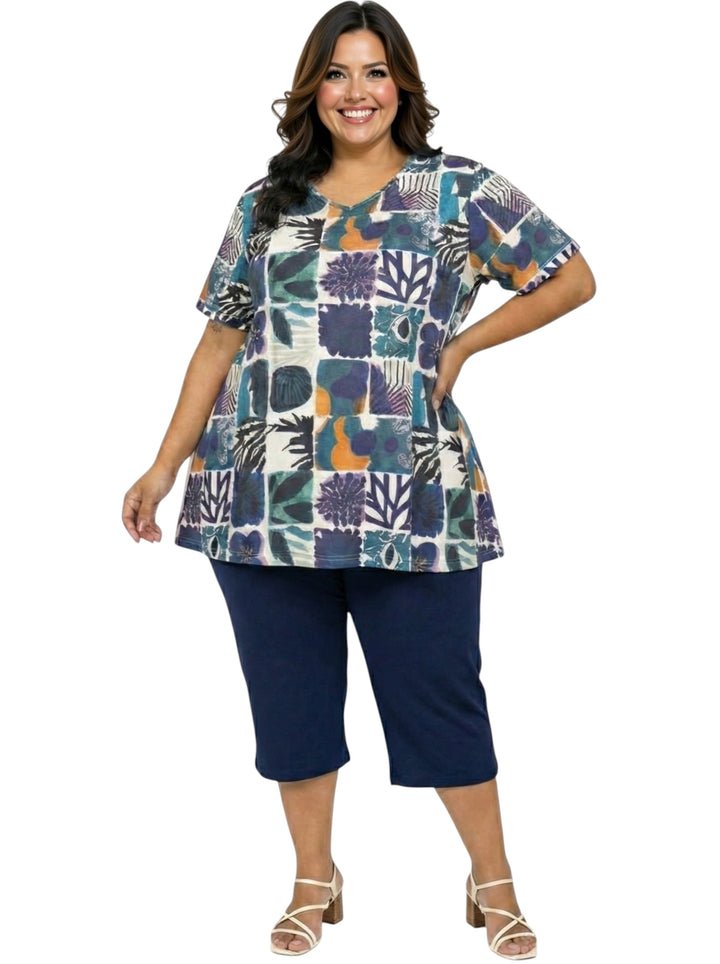 Waverly Top - Purple Print