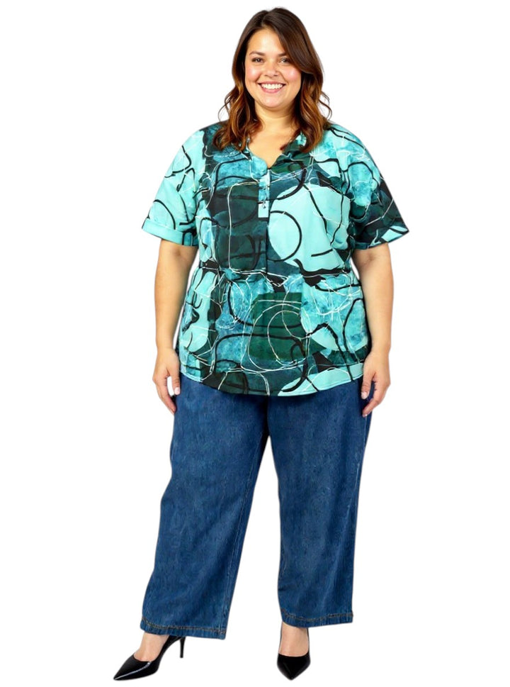 Stratton Top - Green Print*