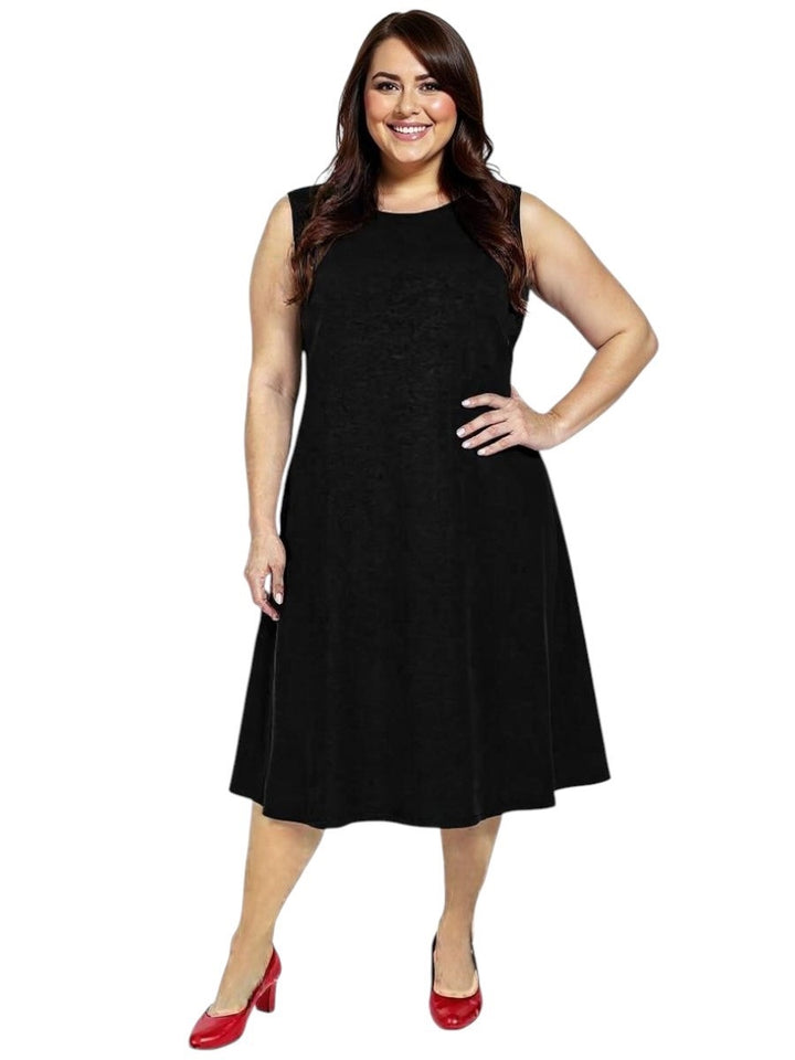Dreama Pinafore Sleeveless Dress - Black*