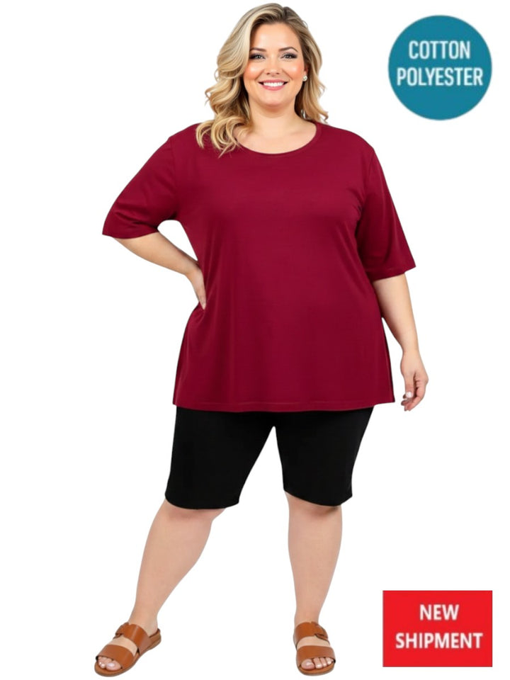 Everyday Tee - Wine - Cotton Polyester