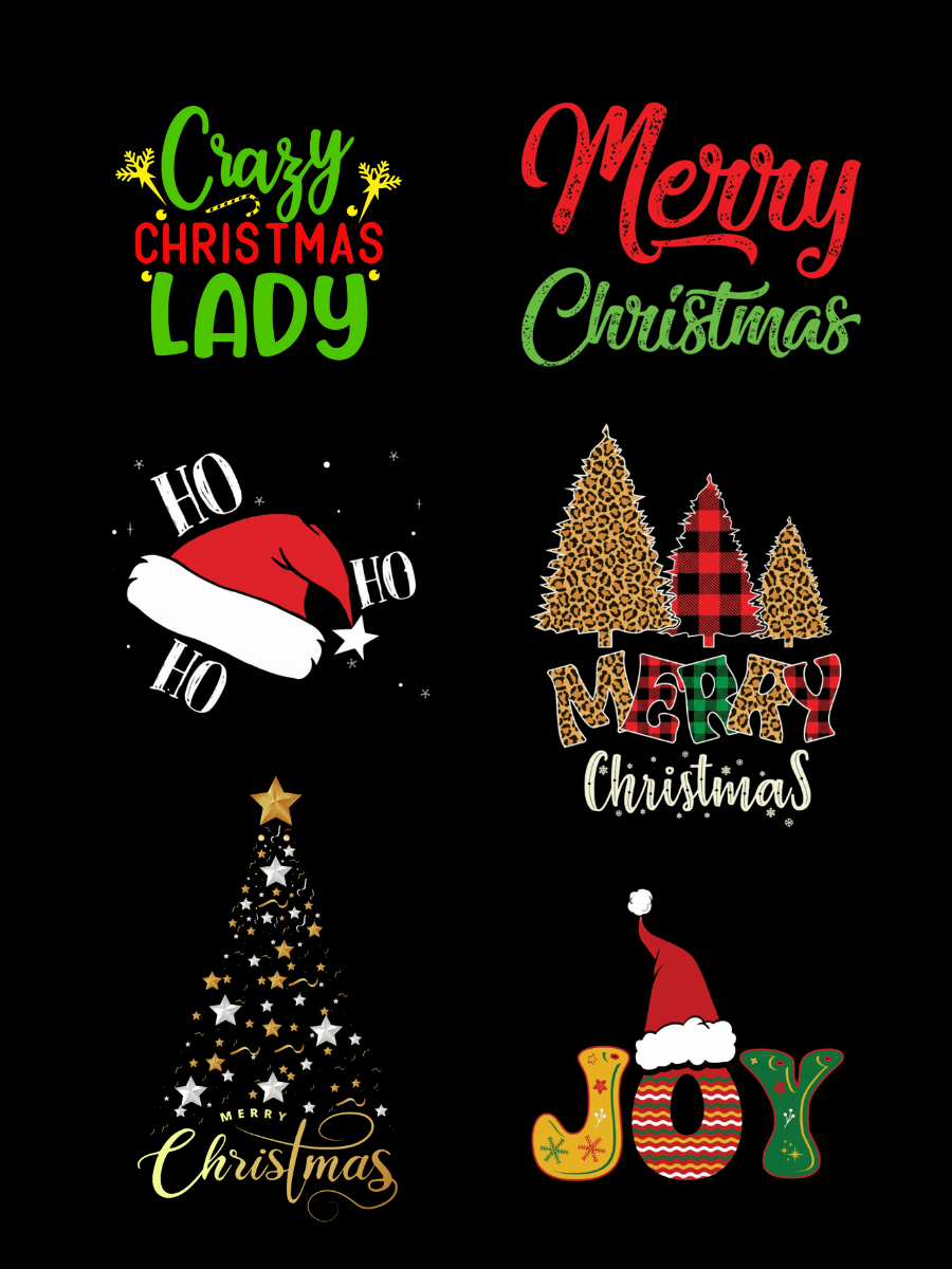 CHRISTMAS Round Neck Tees - Cotton Spandex with fun holiday prints and designs for festive wear